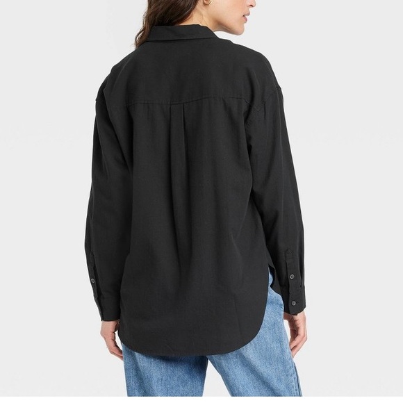 LAST DAY Black Cotton Long Sleeve Button Down - Picture 3 of 5